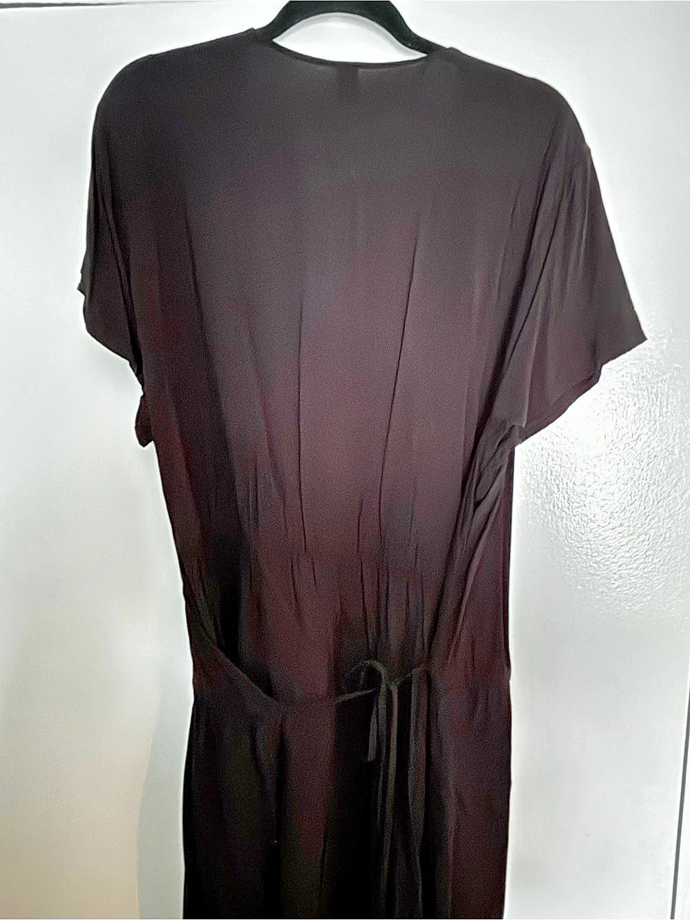 Old Navy Waist-Defined Black Wrap Woven Midi Dress Black 3X